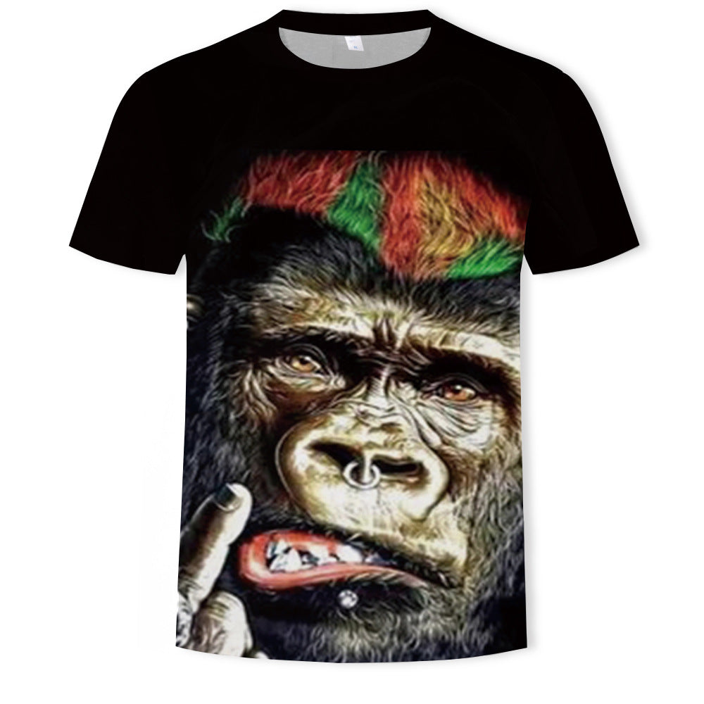 Men's Monkey Gorilla 3D Printed Short Sleeve T-Shirt