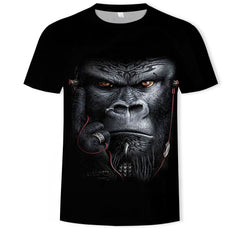 Men's Monkey Gorilla 3D Printed Short Sleeve T-Shirt