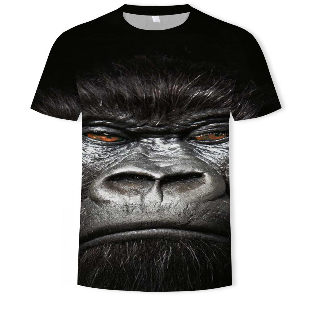 Men's Monkey Gorilla 3D Printed Short Sleeve T-Shirt