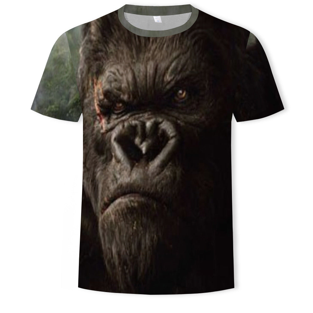 Men's Monkey Gorilla 3D Printed Short Sleeve T-Shirt