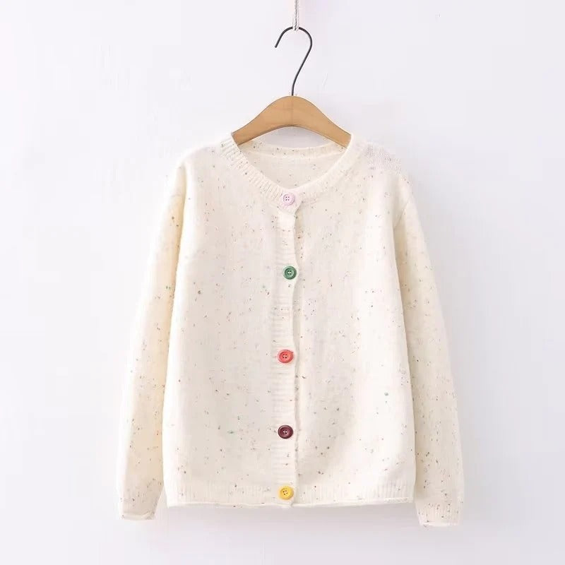 Aesthetic Polka Dots Candy Color Warm Cardigan