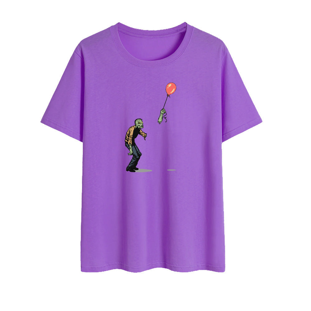 Unisex Walking Zombie Balloon Halloween Oversized T-shirt