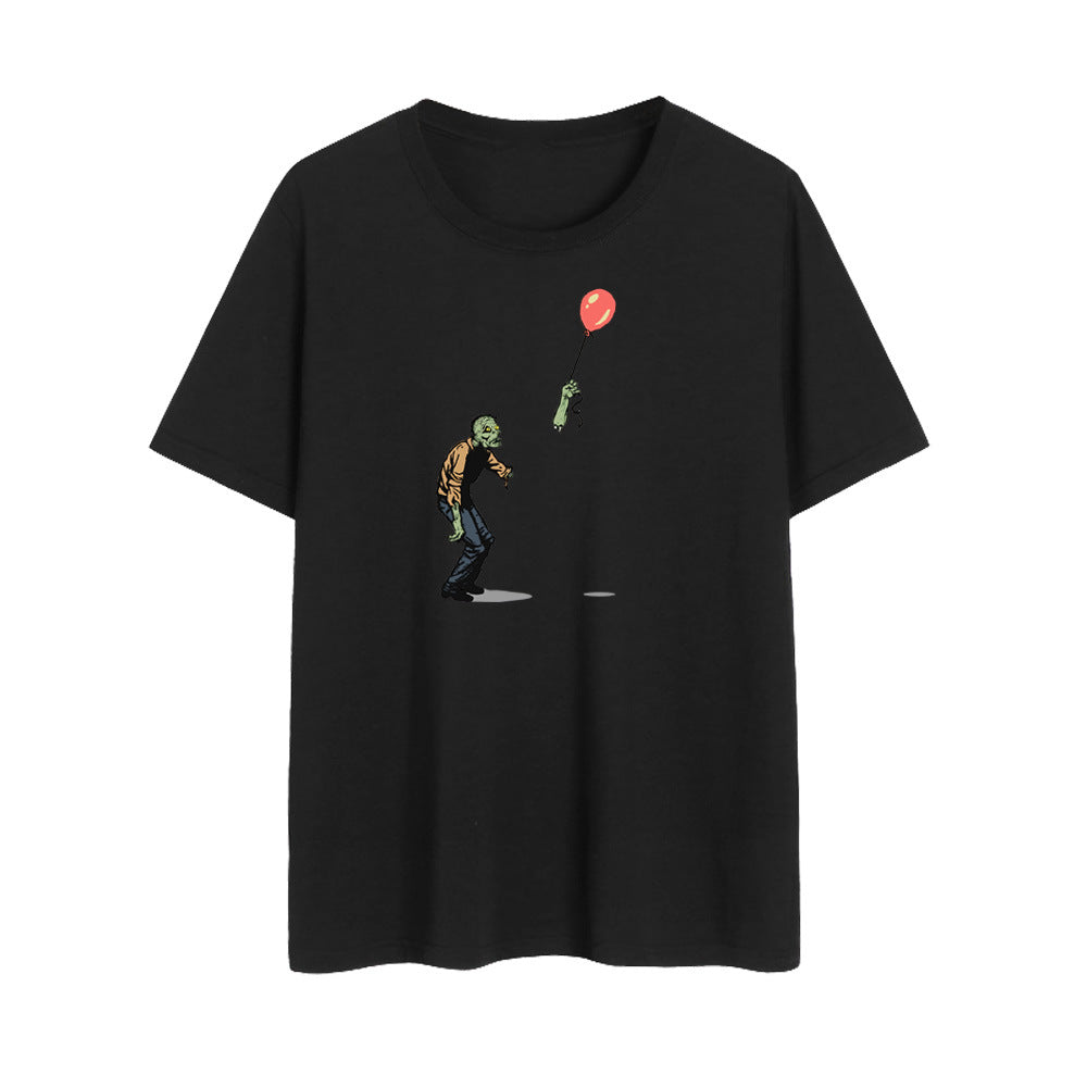 Unisex Walking Zombie Balloon Halloween Oversized T-shirt