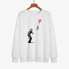 Creative Halloween Zombie Balloon Print Pullover Sweatshirt