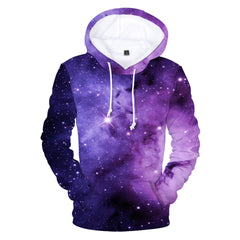 Unisex Starry Sky Digital Print Plus Size Hoodie