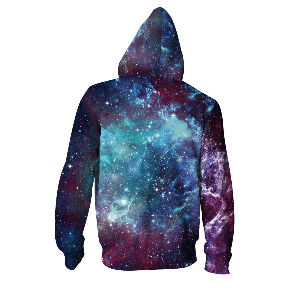 Unisex Starry Sky Digital Print Plus Size Hoodie