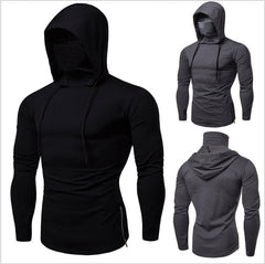 Men's Fitness Mask Hooded Game Long Sleeve T-shirt