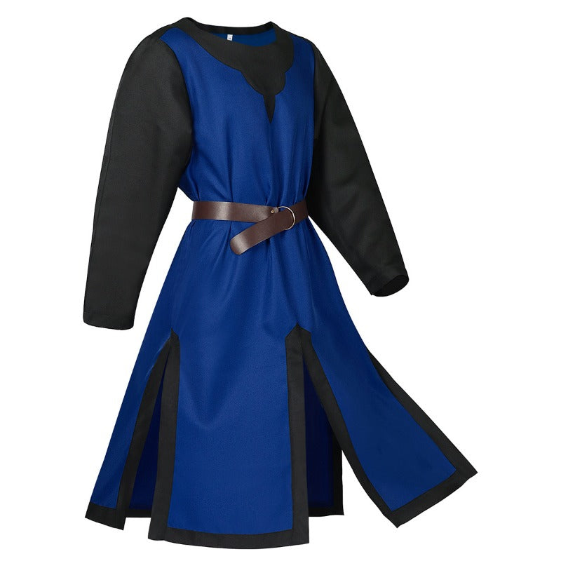 Men's Medieval Split Stitching Color Halloween Coat