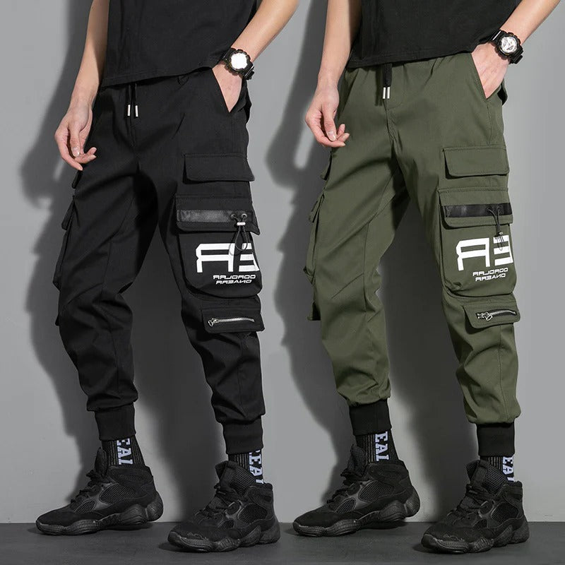 Men's Chic Drawstring Pockets Loose Cargo Sweatpants