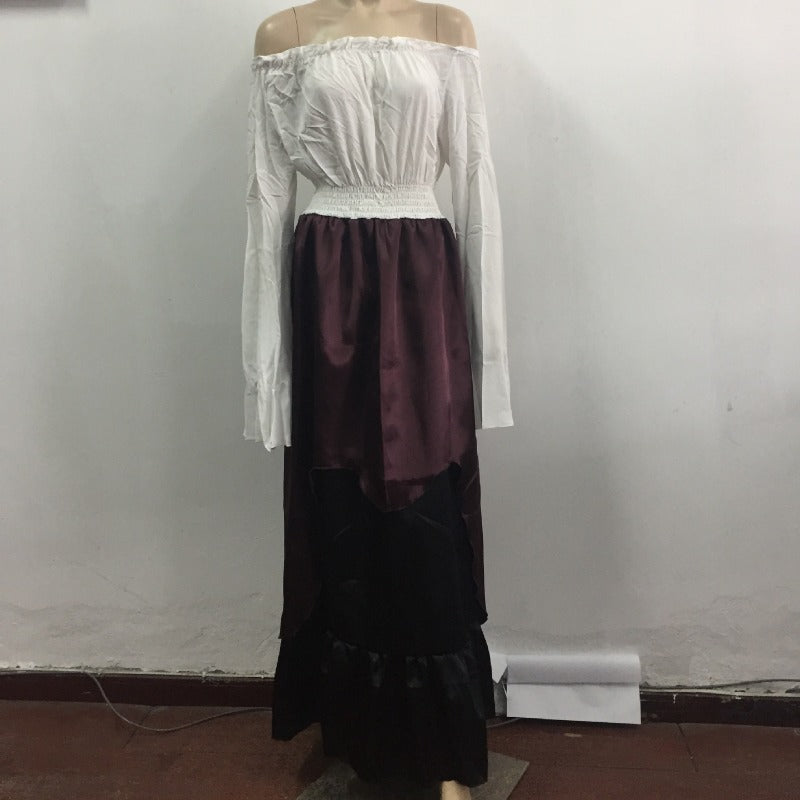 Women's Renaissance Medieval Long Sleeve Dress