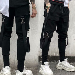 Hip Hop Style Men's Ribbon Slim Fit Pants