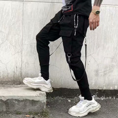 Hip Hop Style Men's Ribbon Slim Fit Pants