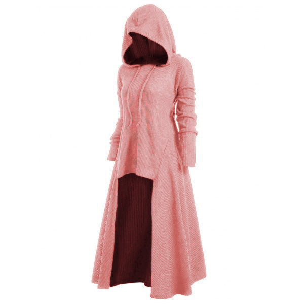 Women's Oversized Hooded Elastic Solid Color Coat