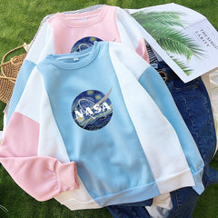 Trendy Girls NASA Pullover Color Block Sweatshirt