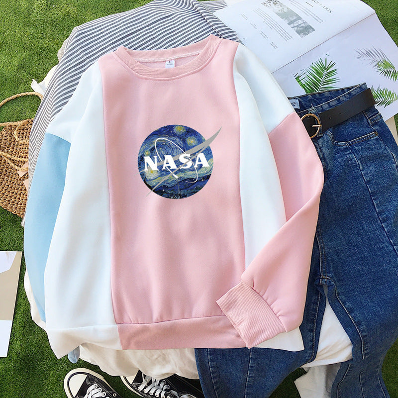 Trendy Girls NASA Pullover Color Block Sweatshirt