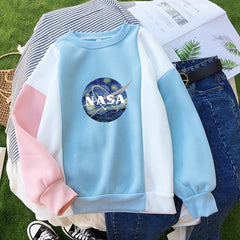 Trendy Girls NASA Pullover Color Block Sweatshirt