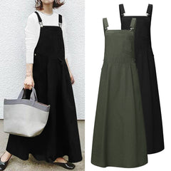 Women's Solid Color Casual Long Strappy Skirt