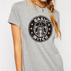 Women's Summer Basic Witch Letter Print T-shirt