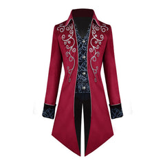 Medieval Men's Tuxedo Retro Mid-Length Steampunk Coat