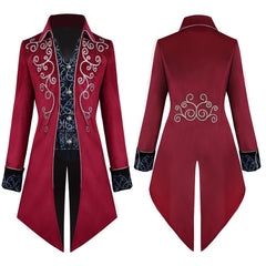 Medieval Men's Tuxedo Retro Mid-Length Steampunk Coat