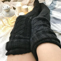 Women's Mohair Extended Knitted Yarn Stockings