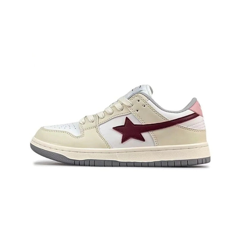 Y2K Style Star Insert Women's White Leisure Shoes