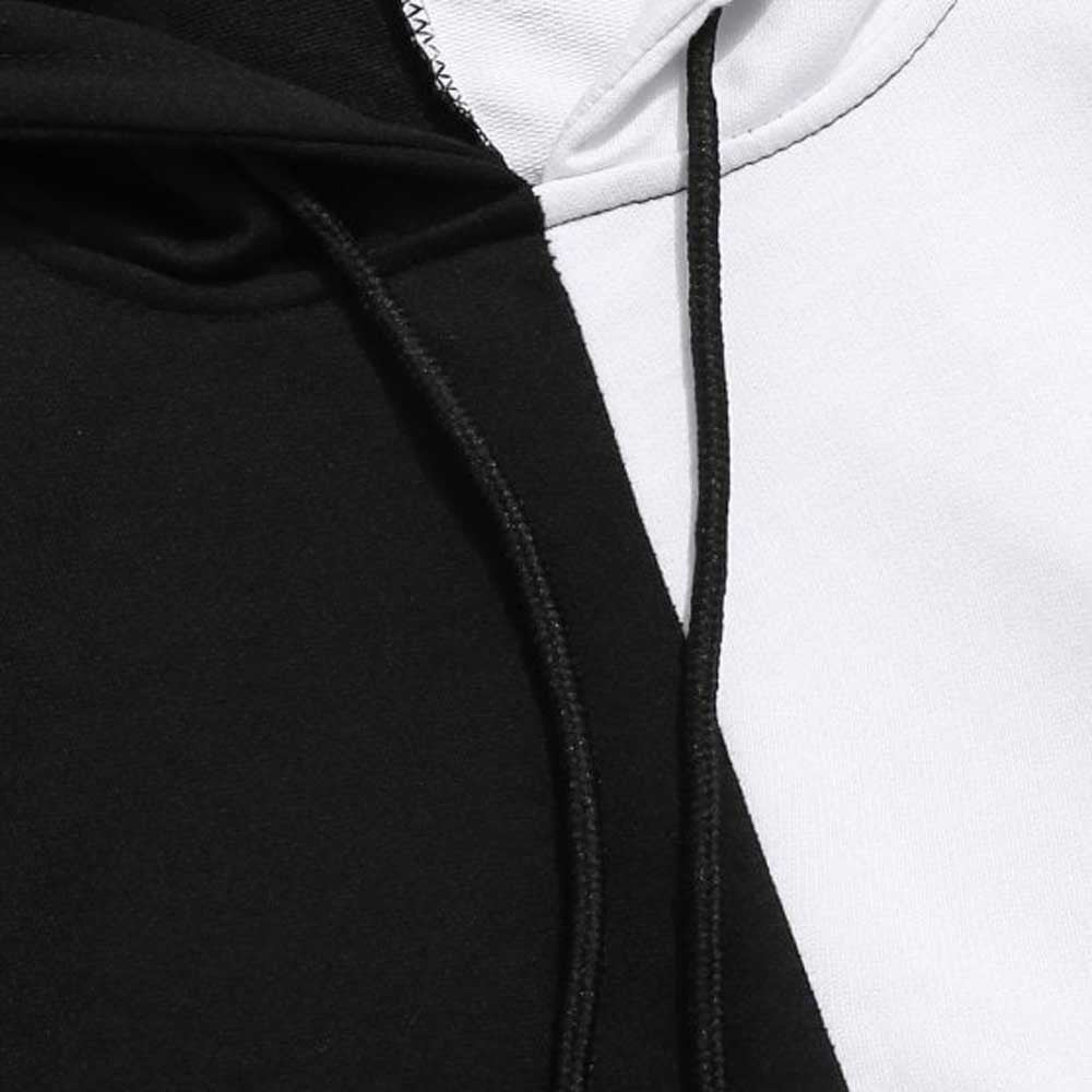 Unisex Casual Sports Contrast Color Block Hoodie