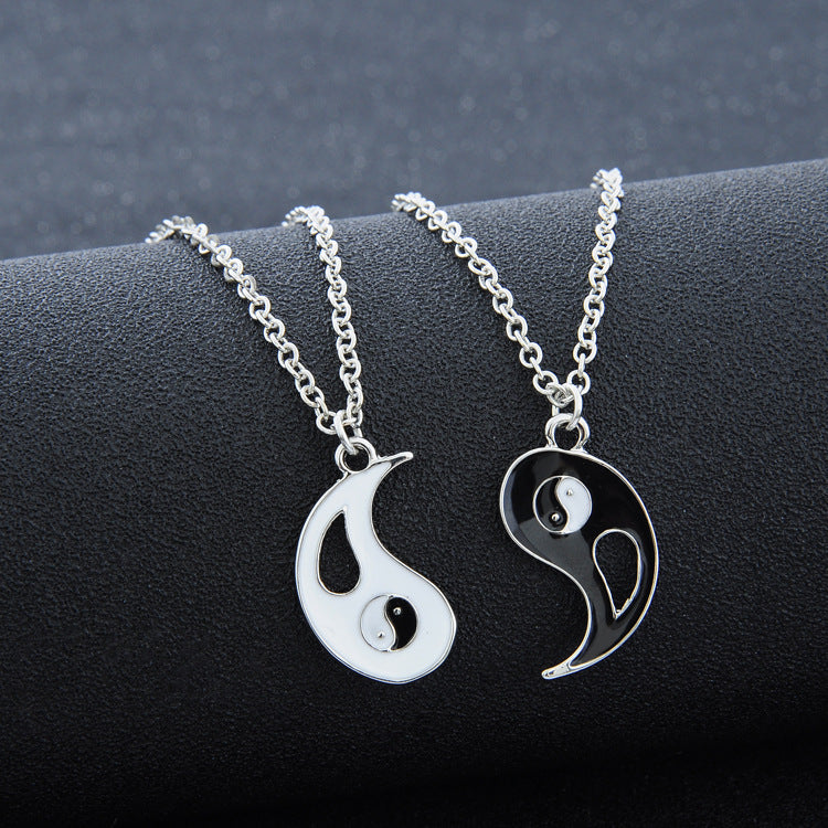 Retro Style Yin Yang Pendant Perfect Couple Necklace