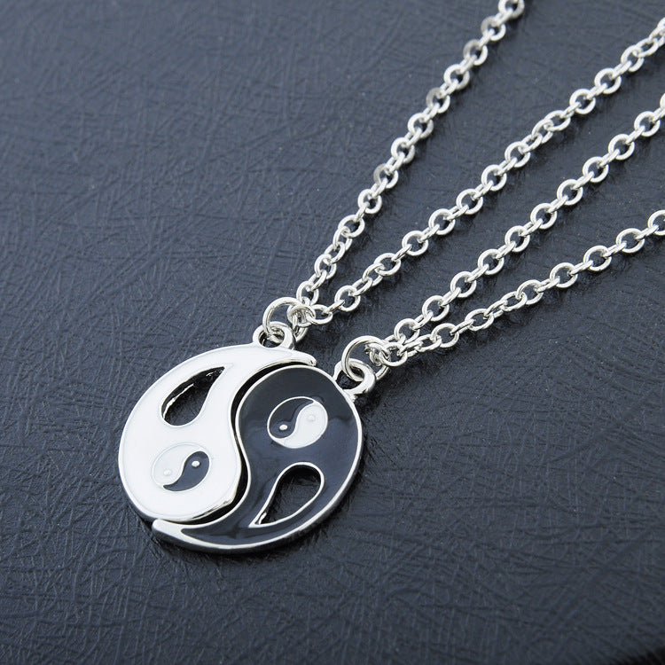 Retro Style Yin Yang Pendant Perfect Couple Necklace