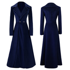 Trendy Women's Solid Color Velvet Long Coat