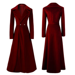 Trendy Women's Solid Color Velvet Long Coat