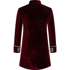 Retro Men's Steampunk Velvet Stand Collar Coat Uniform