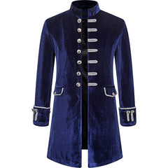 Retro Men's Steampunk Velvet Stand Collar Coat Uniform