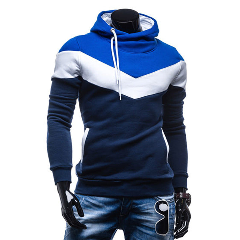 Men's Color Block Slim Thickened Hoodie