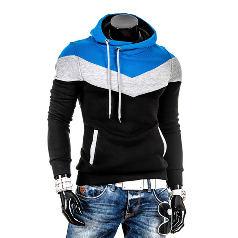 Men's Color Block Slim Thickened Hoodie