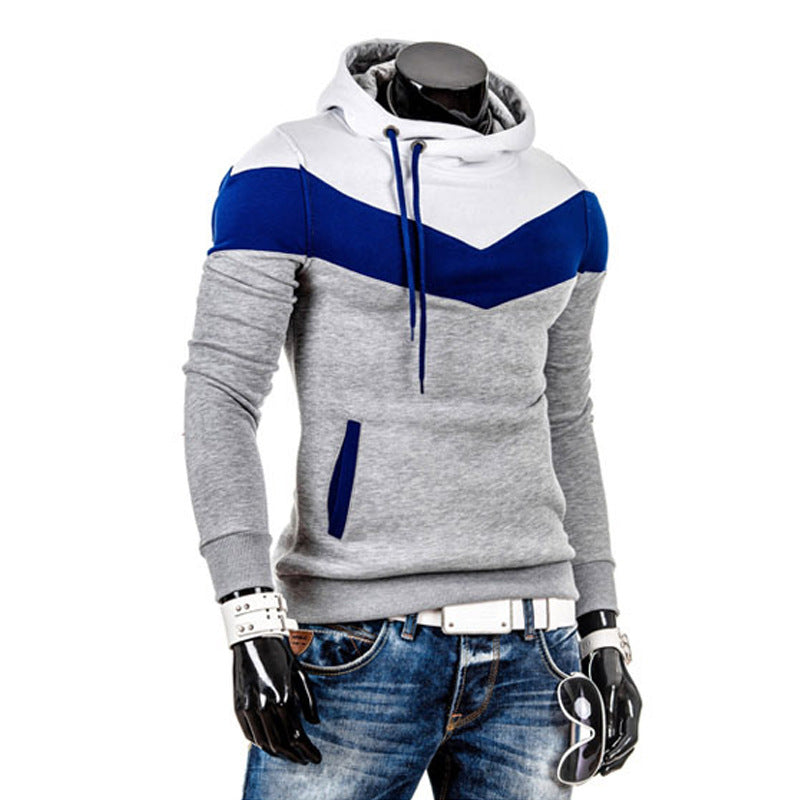 Men's Color Block Slim Thickened Hoodie