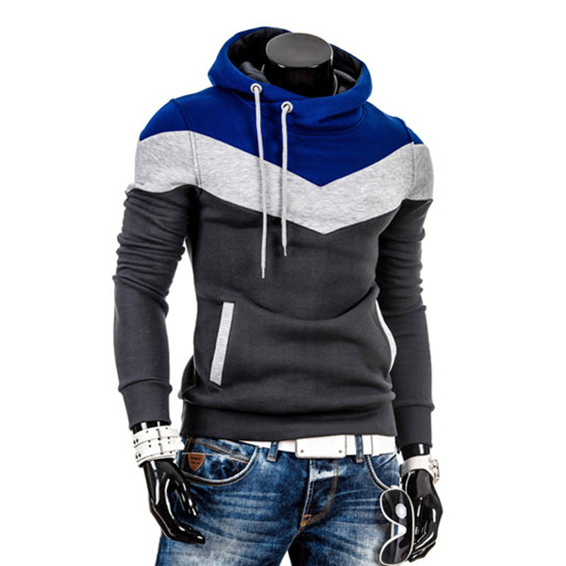 Men's Color Block Slim Thickened Hoodie