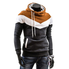 Men's Color Block Slim Thickened Hoodie