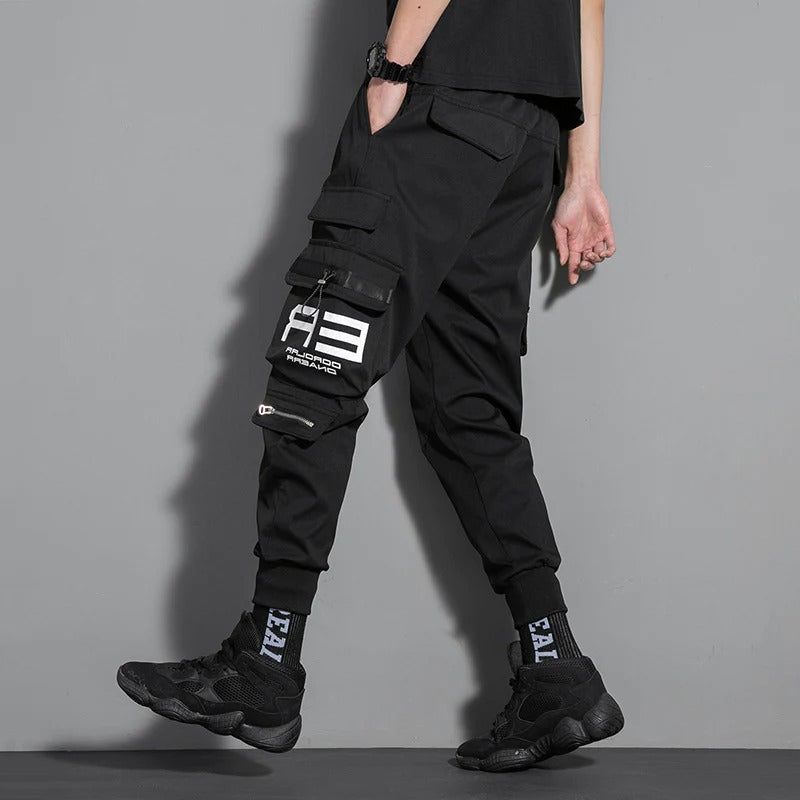 Men's Chic Drawstring Pockets Loose Cargo Sweatpants