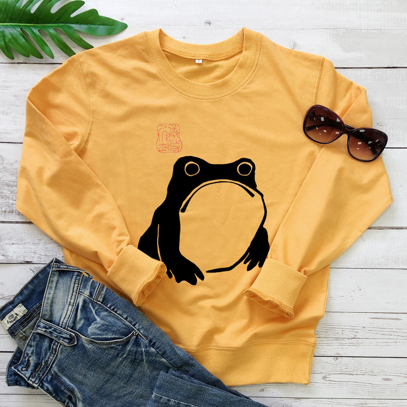 Frog Pattern Women's Crew Neck Sweatshirt