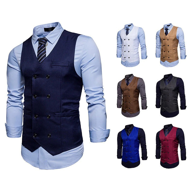 Fashion Men's Double Breasted Gentlemen's Vest Coat