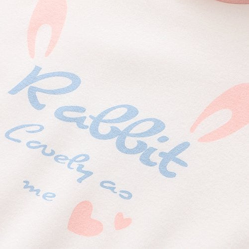 Cute Cartoon Rabbit Ears Print Pullover Hoodie