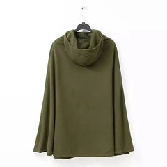 Chic Women's Front Split Cold-proof Hooded Cloak