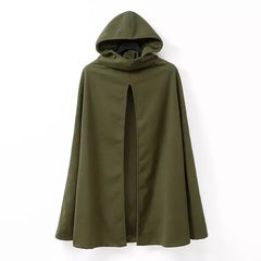 Chic Women's Front Split Cold-proof Hooded Cloak