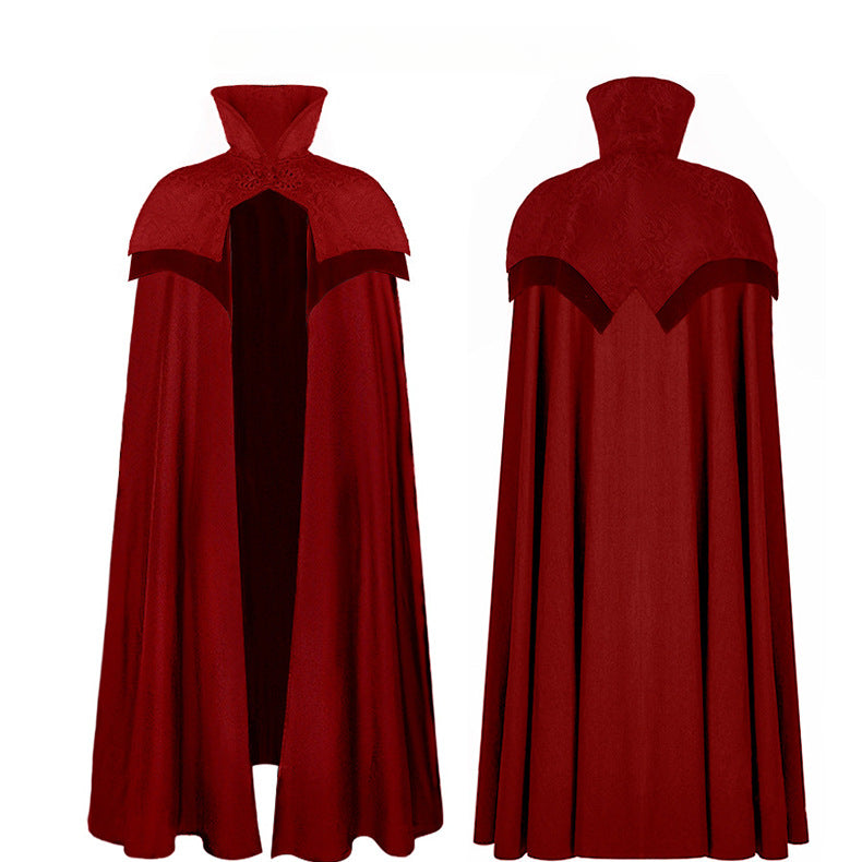 Men's Medieval Halloween Party Multi Color Hooded Cape