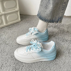 Trendy Women's Leisure Sports Dyeing White Shoes