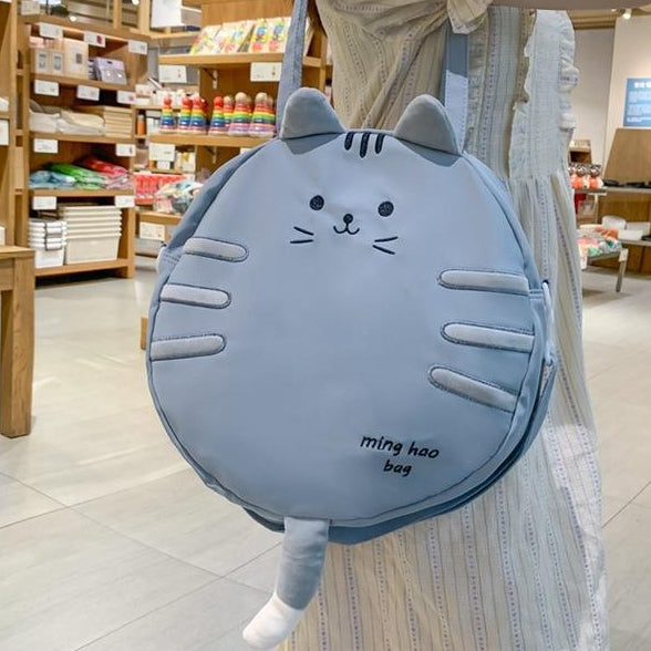 Cute Cartoon Cat Tail Shoulder Canvas Leisure Bag