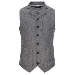 Vintage Men's Single Breasted Lapel Vest Suit