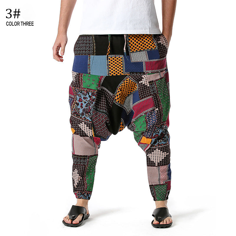 Ethnical Fashion Men's Drop Crotch Loose Bohemian Pants