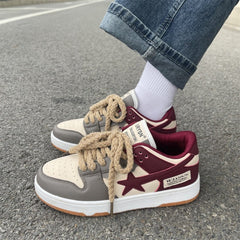 Chic Y2K Style Retro Star Insert Versatile Sneakers